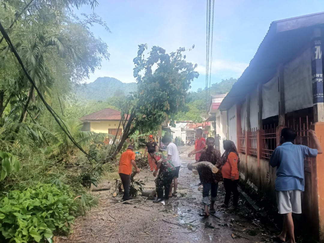 Cuaca Ekstrem Rusak Rumah. dan Jaringan Listrik di Padang
