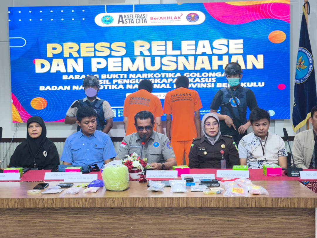 BNNP Bengkulu Bongkar Jaringan Sabu, Dua Residivis Ditangkap