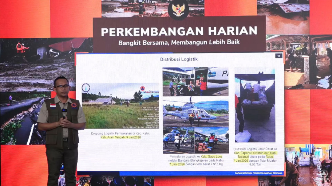 BNPB Kirim Puluhan Ton Logistik ke Aceh, Sumut, dan Sumbar 