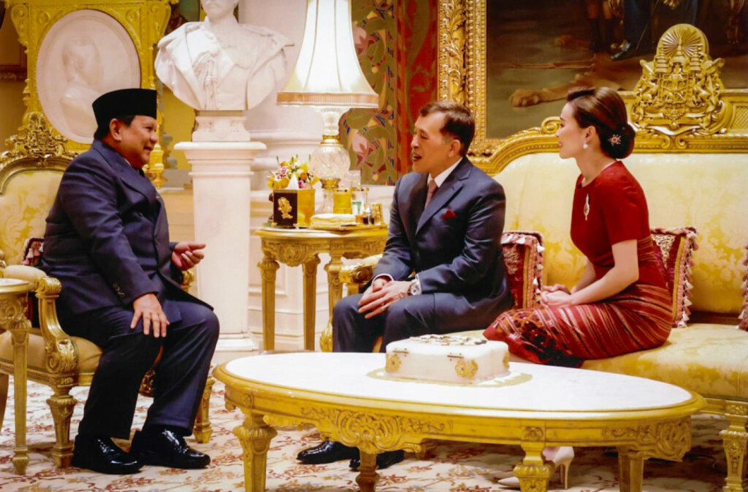 Prabowo Bertemu Raja dan Ratu Thailand di Amphorn Royal Palace