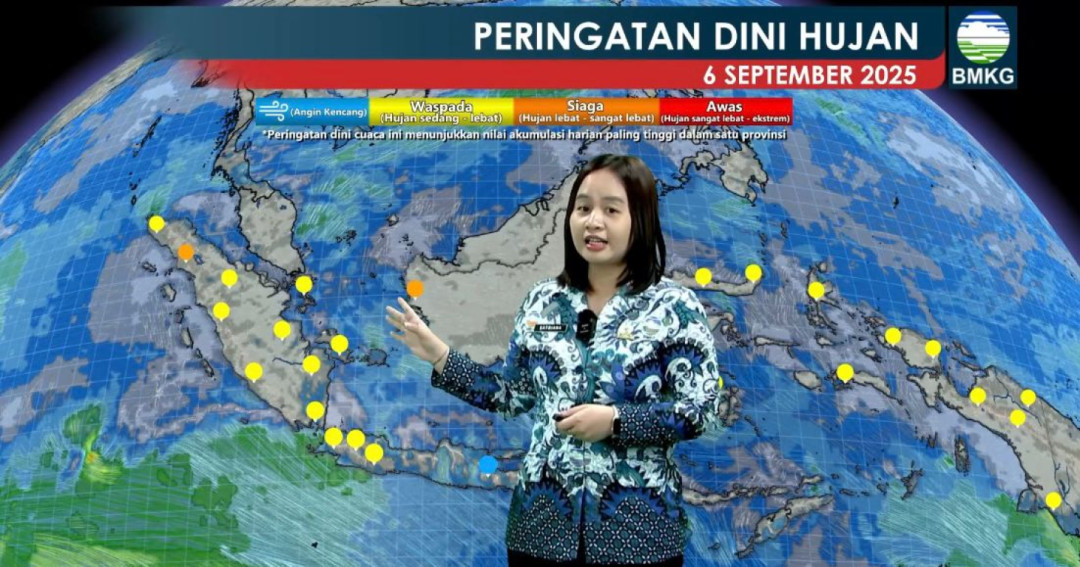 BMKG: Hujan Ringan Guyur Sebagian Besar Wilayah Indonesia Akhir Pekan Ini
