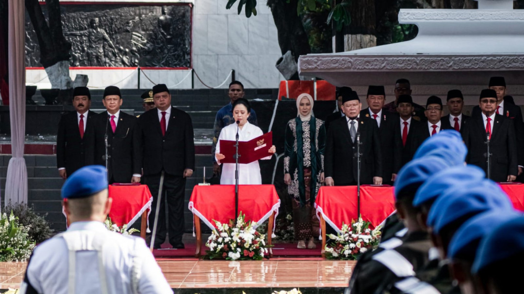 Puan Maharani Bacakan Ikrar Kesaktian Pancasila Sebelum Dilantik Menjadi Anggota DPR 2024-2029