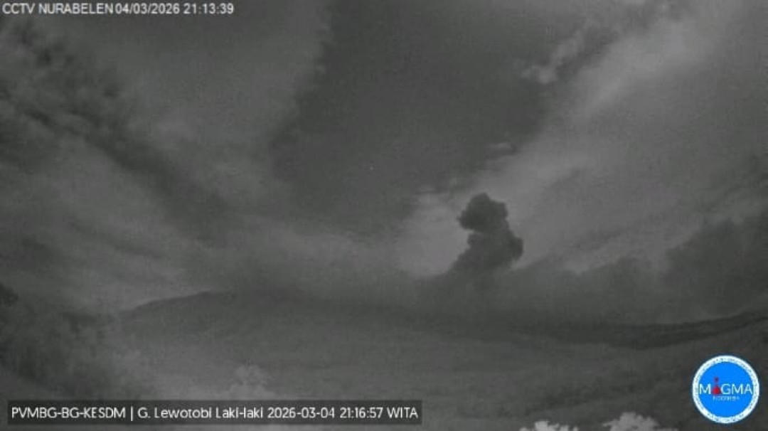 Gunung Lewotobi Laki-Laki Kembali Erupsi Susulan