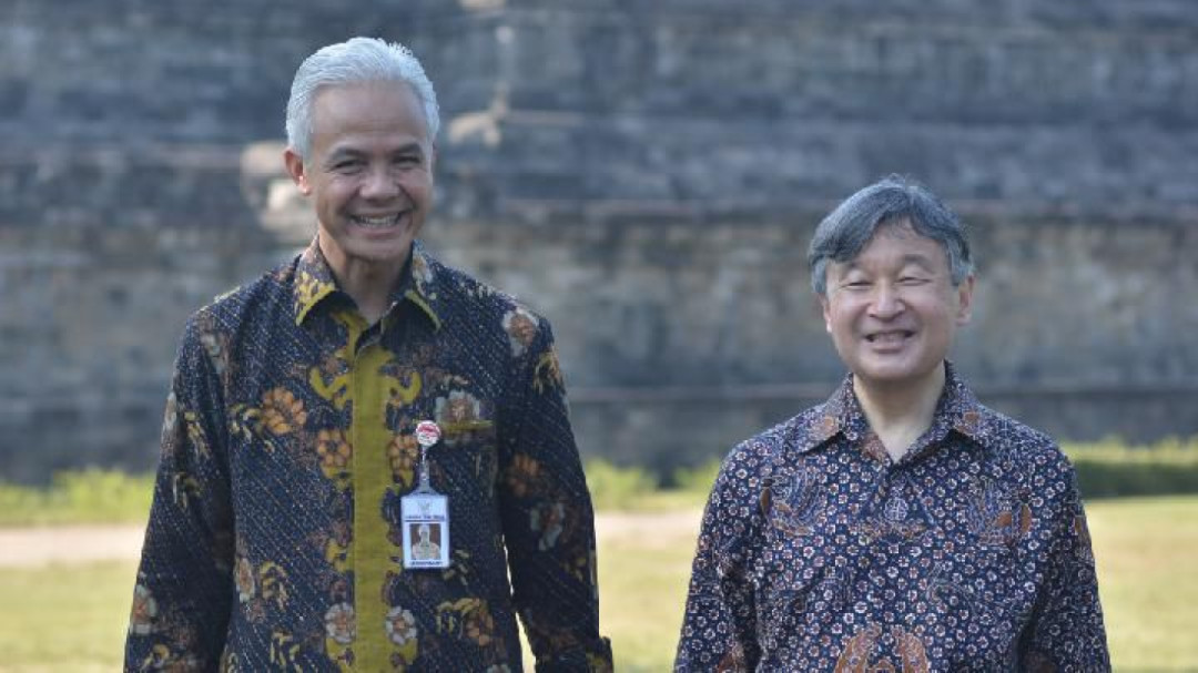 Ganjar Pranowo Dampingi Kaisar Jepang Naruhito Kunjungi Borobudur