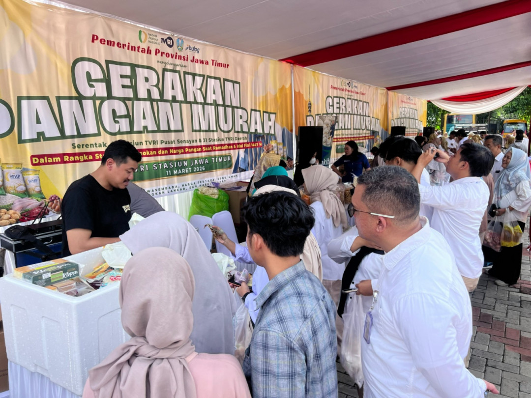 Stabilisasi Pasokan Harga Pangan, TVRI Jatim dan Pemprov Jatim Gelar Gerakan Pangan Murah.