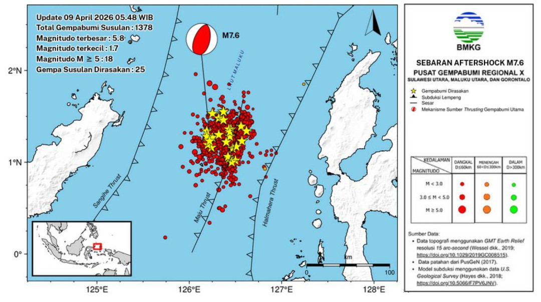 BMKG: Gempa Susulan Maluku Utara Diprediksi Mereda