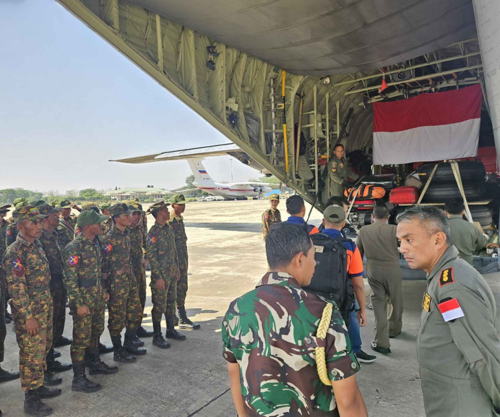 Pesawat TNI AU Tiba Di Myanmar, Bawa Tim Aju Dan Bantuan Kemanusiaan