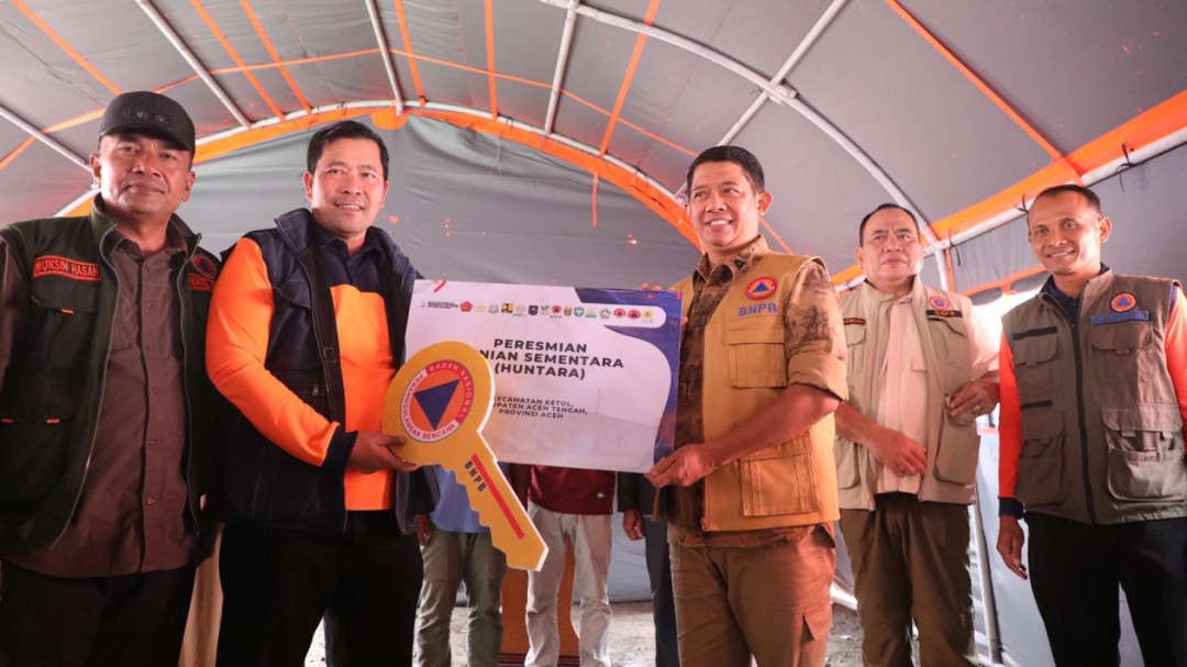 BNPB Serahkan 252 Huntara untuk Warga Aceh Tengah