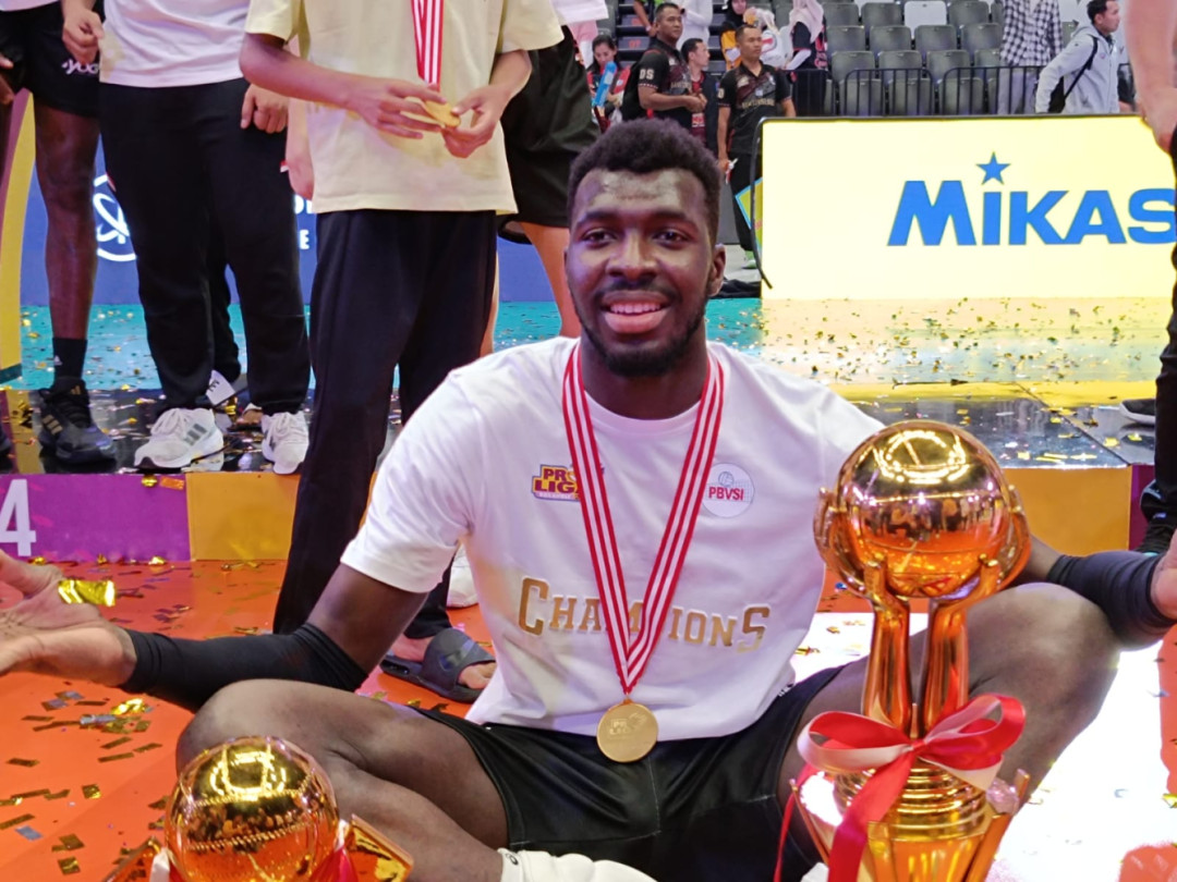 Selalu Kalah Lawan LavAni, Noumory Keita Puas Bawa Jakarta Bhayangkara Presisi Juara Proliga 2024