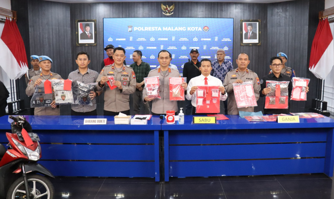 Polresta Malang Kota Ungkap 19 Kasus Narkotika dan Curanmor Februari 2026