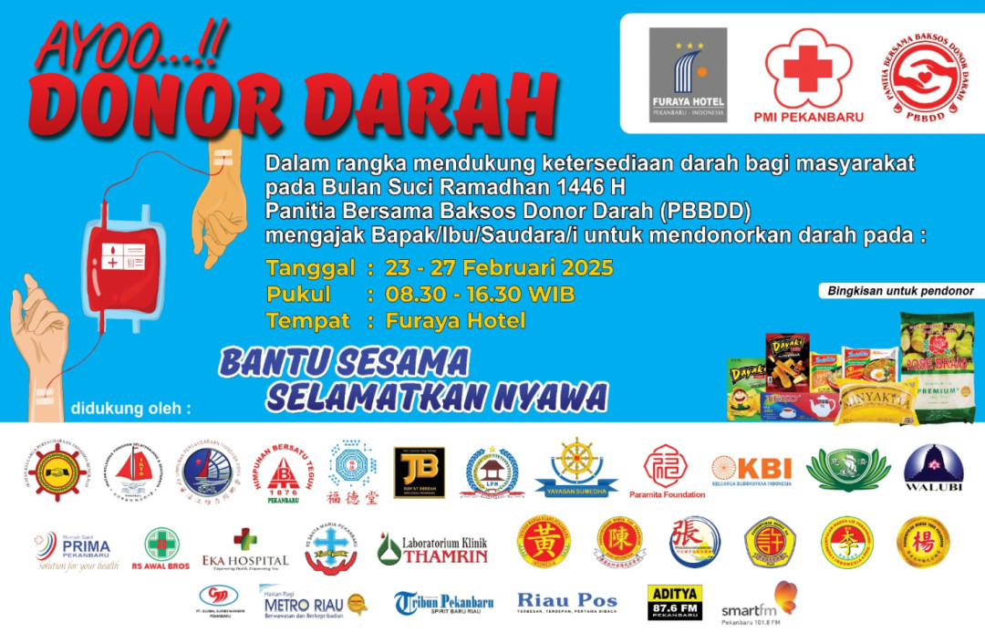 Jelang bulan suci Ramadan 1446 H, PBBDD mengadakan kegiatan Baksos Donor Darah
