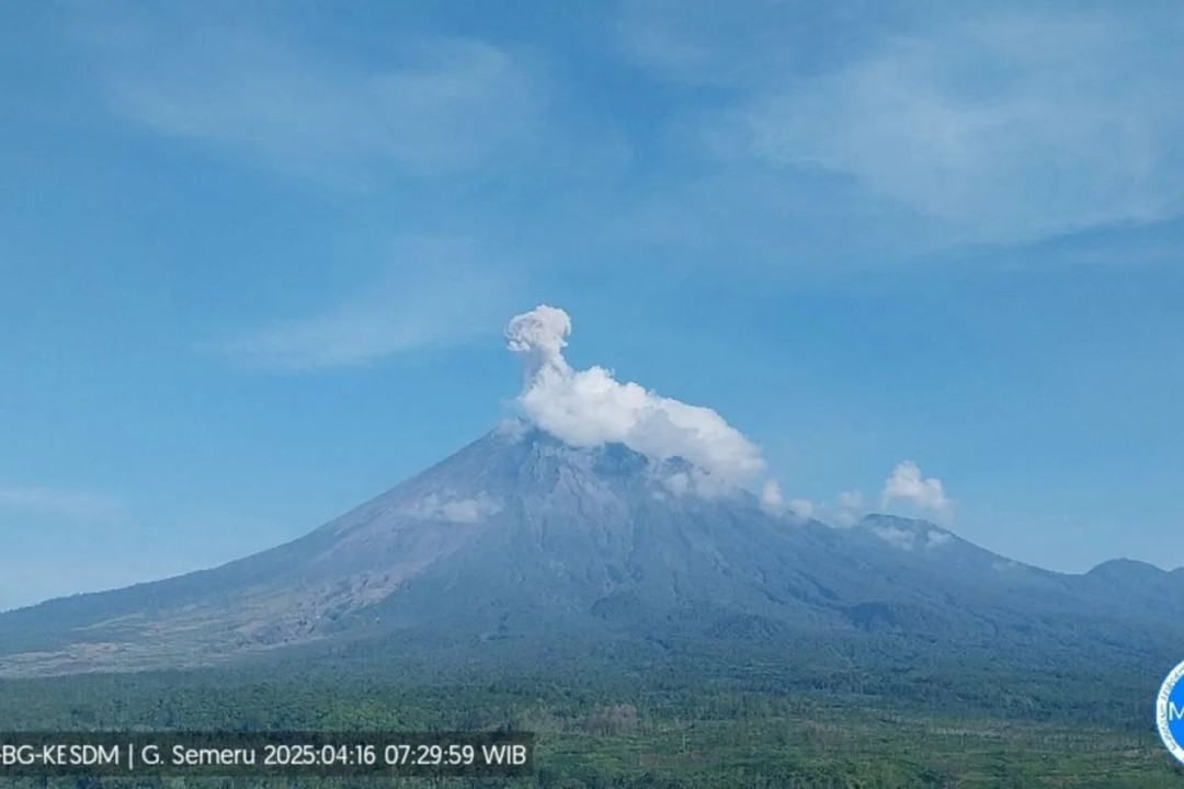 Gunung Semeru Meletus 5 Kali, Kolom Abu Tembus Hingga 1.000 Meter