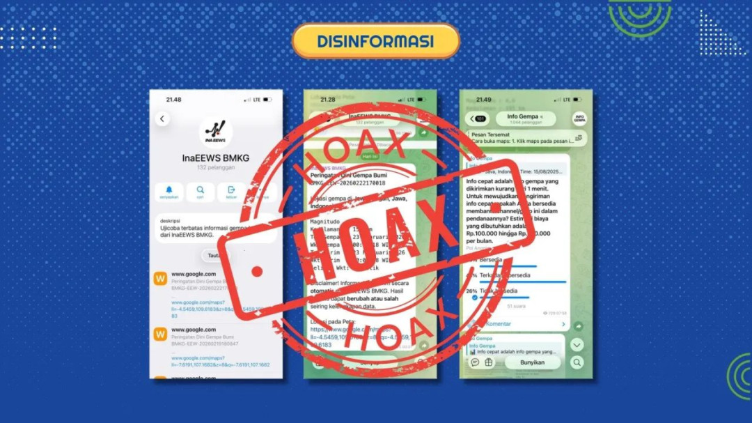 BMKG Peringatkan Akun Telegram Palsu InaEEWS, Sebar Informasi Gempa Tak Resmi