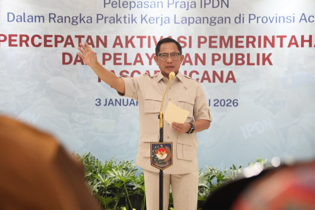Mendagri Arahkan Praja IPDN Bantu Pemulihan Pemerintahan Aceh Tamiang