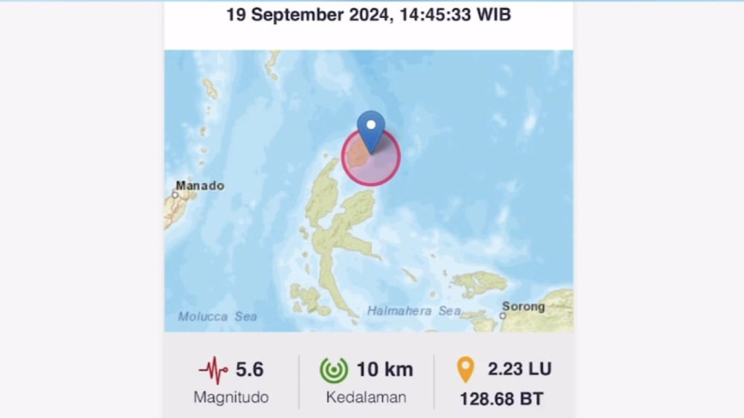 BMKG: Gempa Malut Bermagnitudo 5,6 SR Akibat Pergerakan Lempeng Laut Pasifik