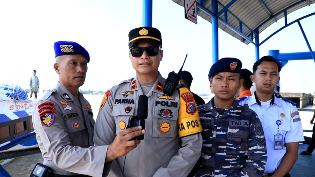 Lonjakan Arus Balik, Personel Gabungan Perkuat Pengamanan dibPelabuhan Tembilahan