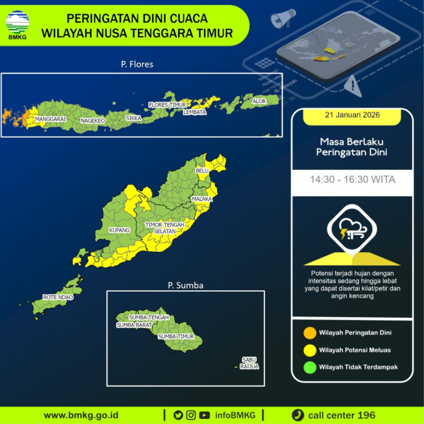 BMKG Peringatkan Cuaca Ekstrem di Beberapa Wilayah NTT