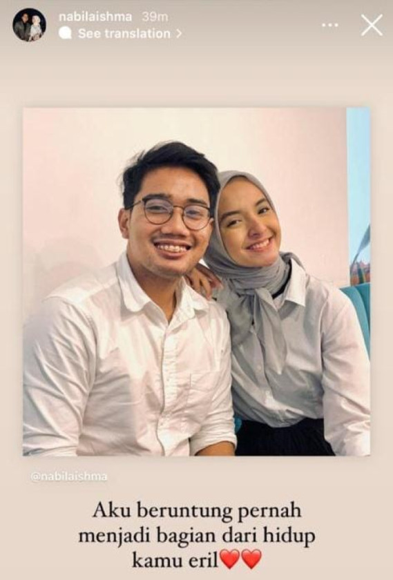 Kekasih Eril: Aku Beruntung Pernah Menjadi Bagian dari Hidup Kamu