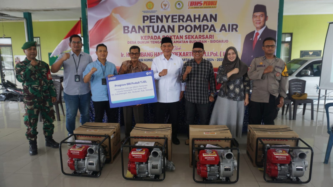 4 Unit Pompa Air dari CSR BRI, Disalurkan Untuk Atasi Kekeringan di Desa Dukuh Tengah Kecamatan Buduran