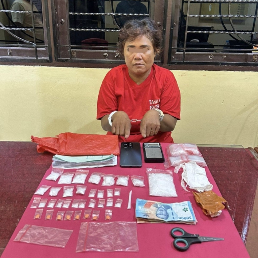 Polsek Lirik Tangkap Ibu Rumah Tangga Bandar Sabu dan Ekstasi di Inhu