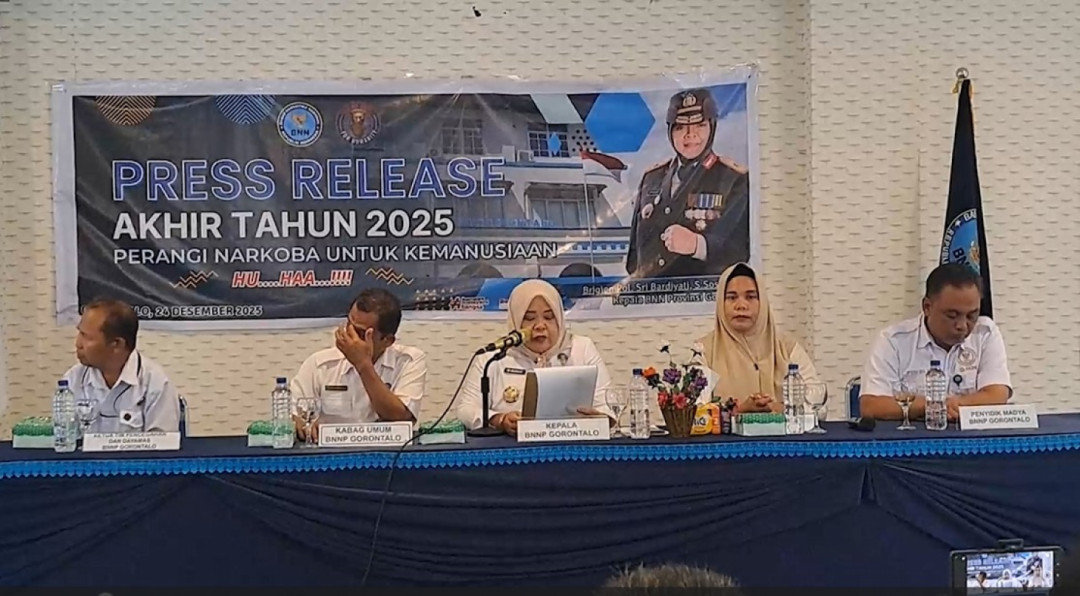 Sepanjang 2025, BNNP Gorontalo Ungkap 11 Kasus Peredaran Narkoba dan Amankan 18 Tersangka