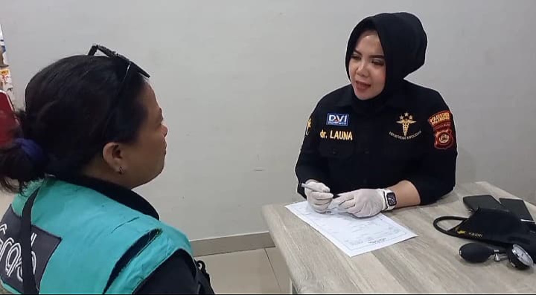 Sie Dokkes Polrestabes Palembang Gelar Pemeriksaan Kesehatan Gratis Untuk Ojol