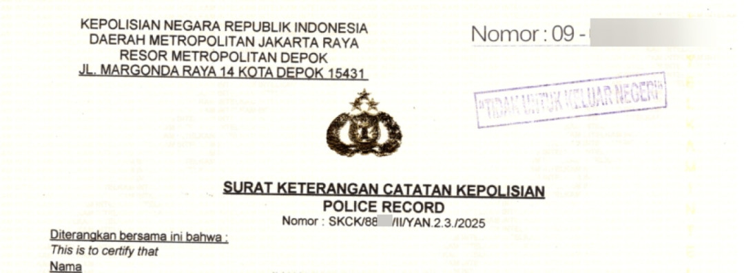 WNI di Luar Negeri Kini Bisa Urus SKCK Tanpa Pulang ke Indonesia