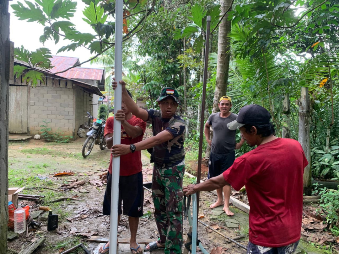 Pembangunan Sarana Air Bersih Prioritas Utama TMMD ke-128 Kodim 1204 Sanggau