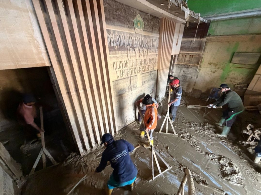 Banjir Rusak Peralatan, Kanwil Aceh Gelar Kerja Bakti Dua Hari