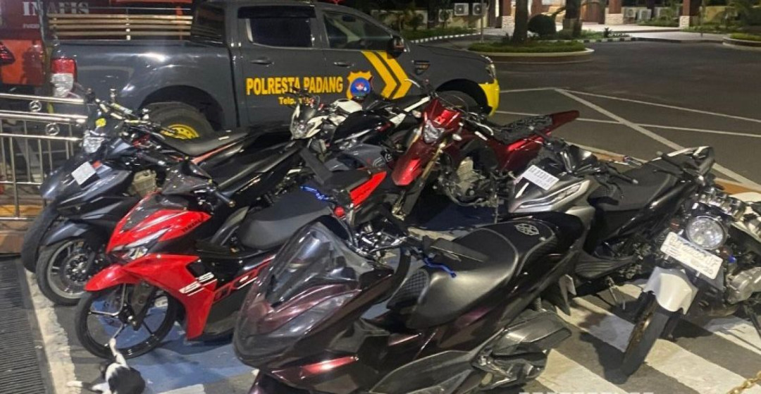 Timsus Bravo Polresta Padang Amankan 9 Sepeda Motor Knalpot Brong