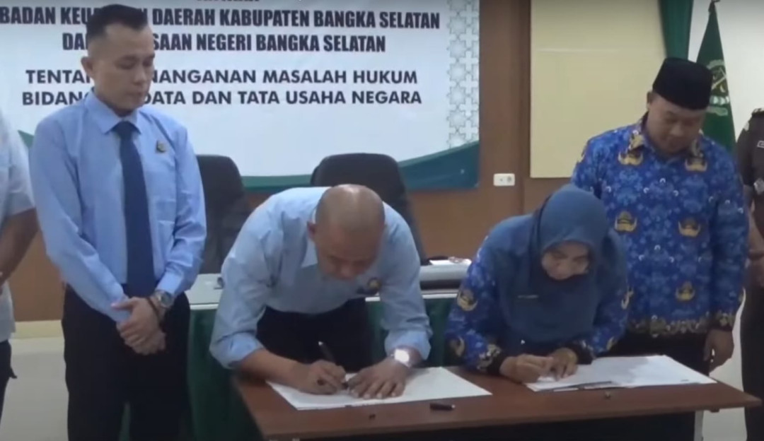 Bakuda dan Kejari Bangka Selatan Teken MoU Pendampingan Hukum