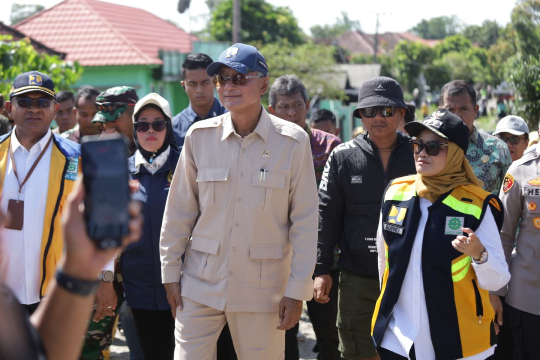Menteri PU Tinjau Jembatan Way Bungur, Bupati Lampung Timur Sampaikan Terima Kasih ke Presiden