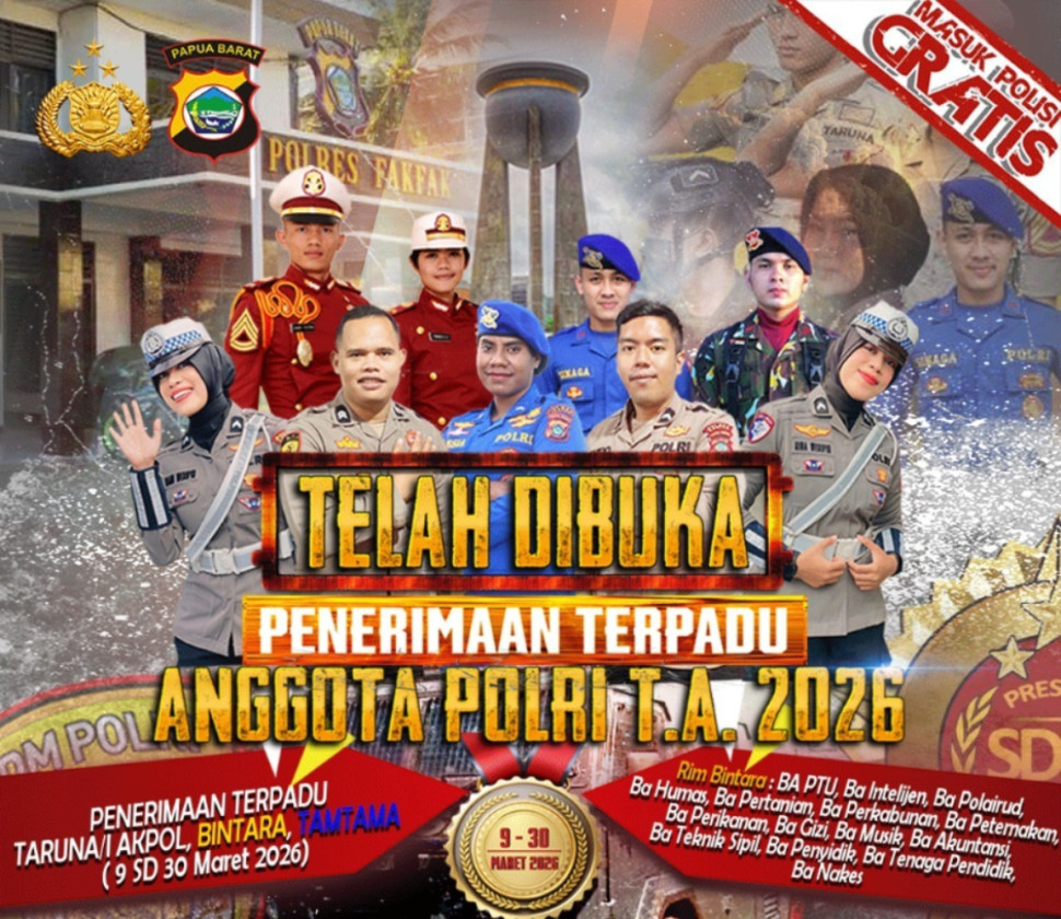 Polres Fakfak Buka Rekrutmen Anggota Polri 2026, Kapolres Ajak Putra–Putri Papua Barat Manfaatkan Kesempatan Mengabdi