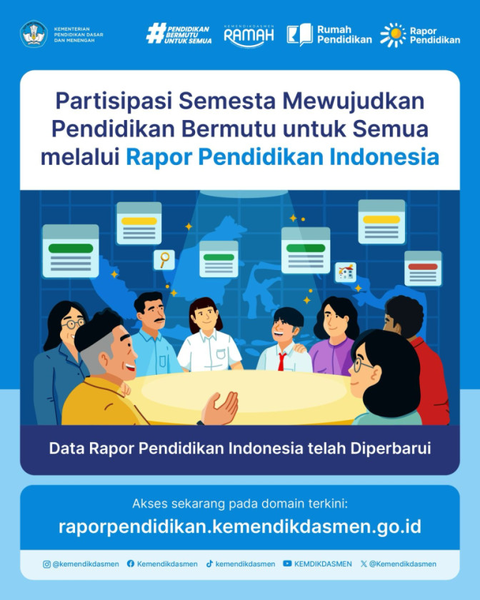 Kemendikdasmen Luncurkan Rapor Pendidikan 2025, Kini Bisa Diakses Publik