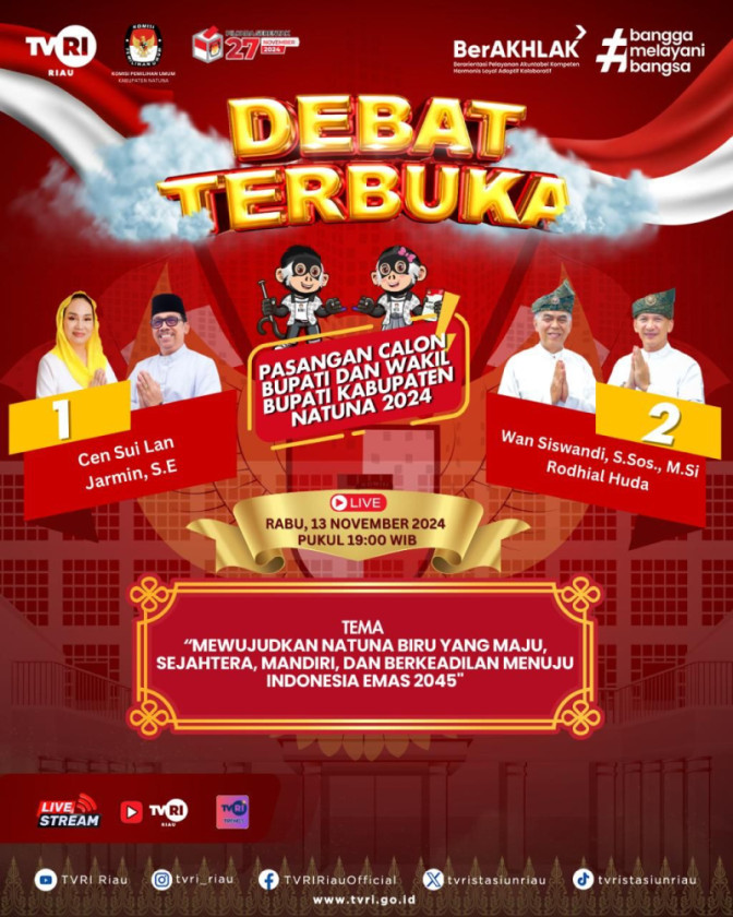 KPU Angkat Tema Debat Pilkada 2024: Mewujudkan Natuna Biru yang Maju