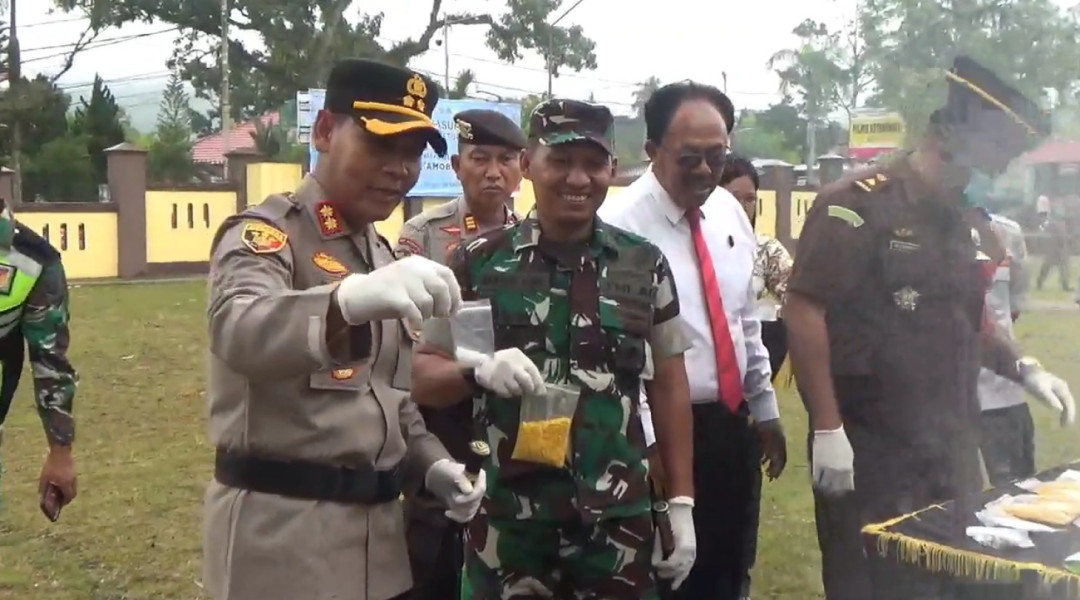 Polres Kotamobagu Musnahkan Narkotika dan Ribuan Liter Minuman Beralkohol