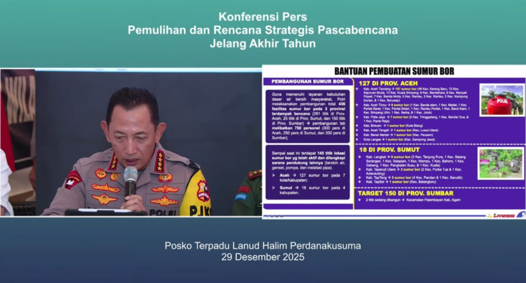 Polri Bangun Ratusan Sumur Bor dan MCK, Perkuat Sanitasi Pascabencana Sumatra