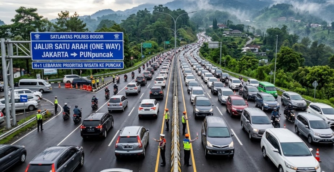 Mudik 2026: Volume Kendaraan Meningkat, One Way Puncak Diberlakukan