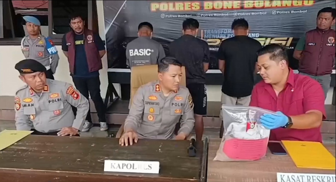 Polres Bone Bolango Tahan 3 Pria Tersangka Kekerasan Seksual terhadap Anak