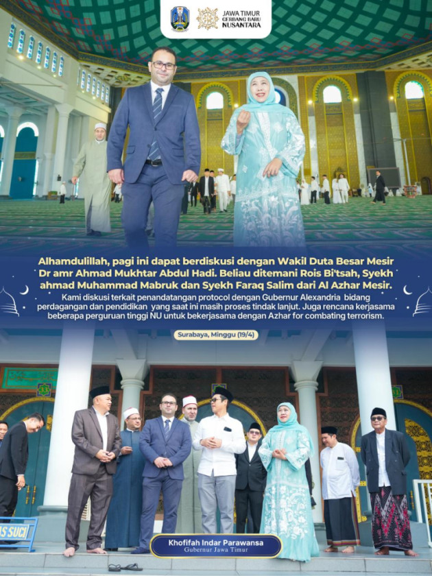 Khofifah Bahas Kerja Sama Jatim–Alexandria di Sektor Perdagangan dan Pendidikan