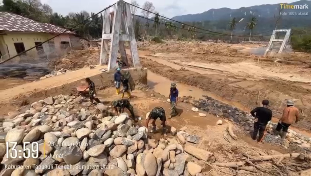 Pemerintah Percepat Pembangunan Jembatan di Tapanuli Tengah Pascabencana