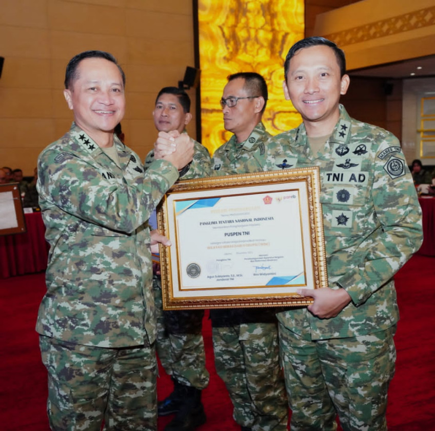 Perkuat Transparansi, Lima Satker TNI Raih Predikat Wilayah Bebas dari Korupsi