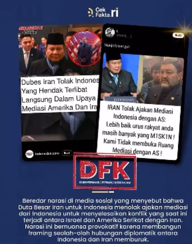 Waspada Disinformasi Soal Narasi Penolakan Mediasi oleh Dubes Iran