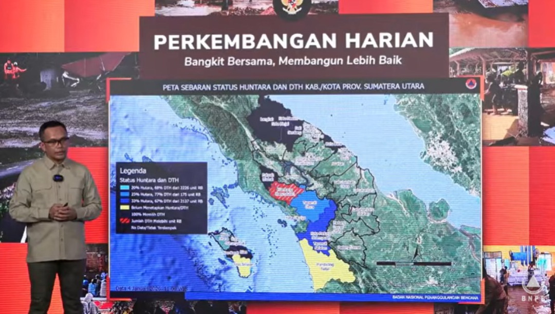 Penerima DTH Bencana Sumatra Lebihi Jumlah Rumah Rusak Berat, Ini Kata BNPB