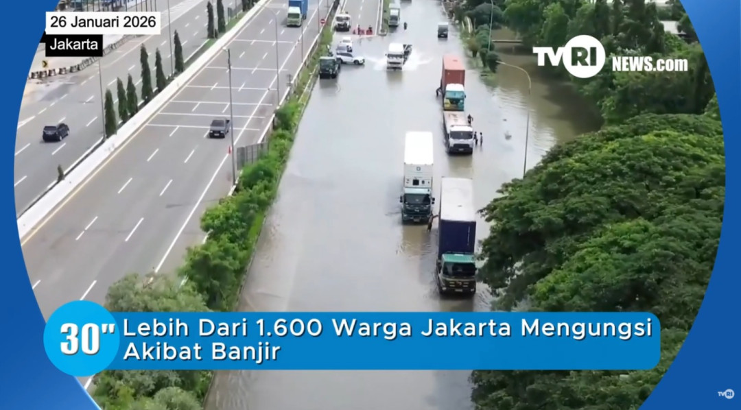 Lebih Dari 1.600 Warga Jakarta Mengungsi Akibat Banjir