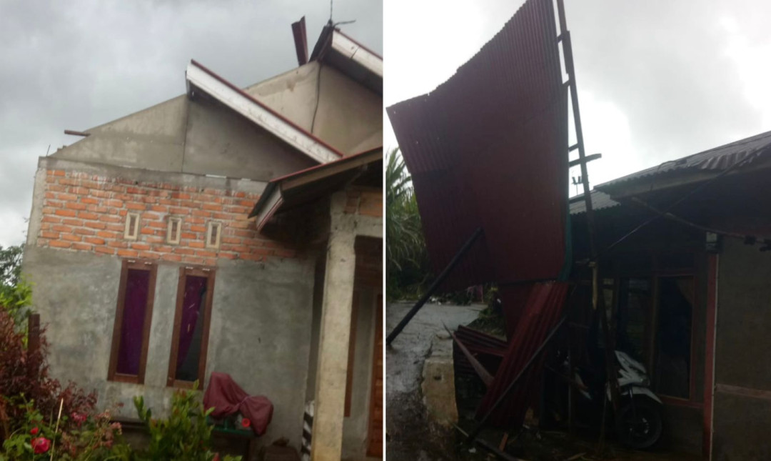 Puting Beliung Porak-porandakan Rumah Warga Agam