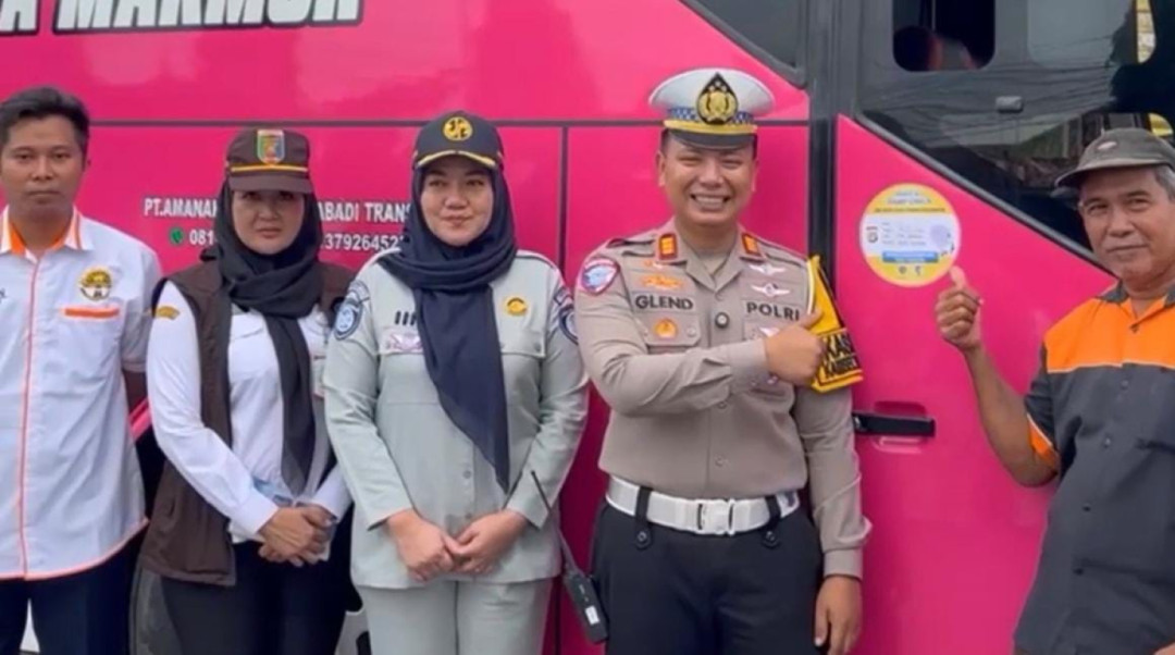 Jelang Arus Mudik, Satlantas Polres Lampung Tengah Ramp Check Angkutan Umum