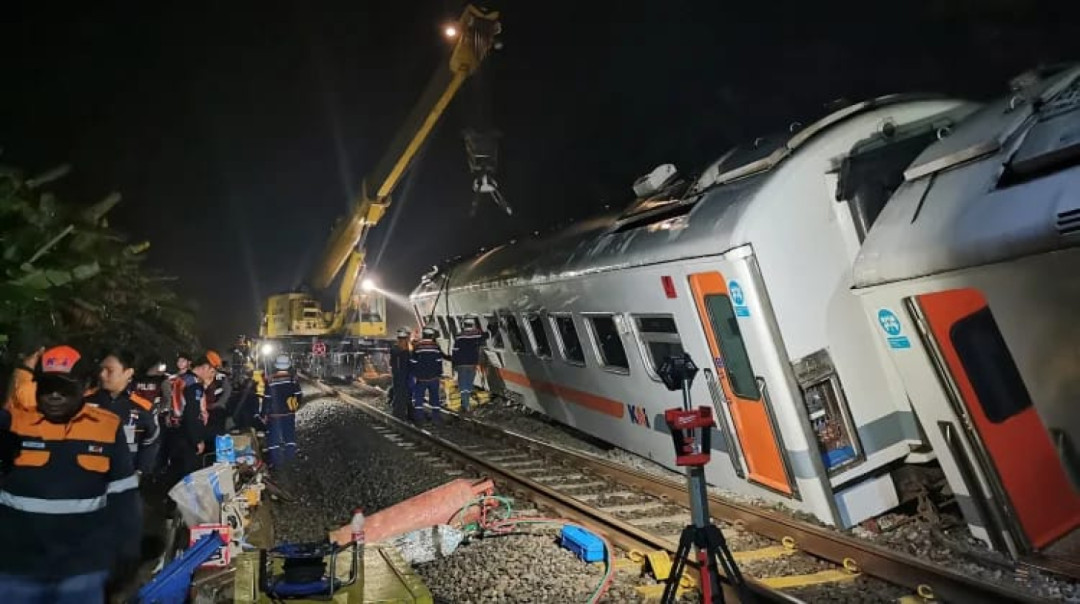 Pasca KA Bangunkarta Anjlok di Bumiayu, Jalur Selatan Kembali Normal