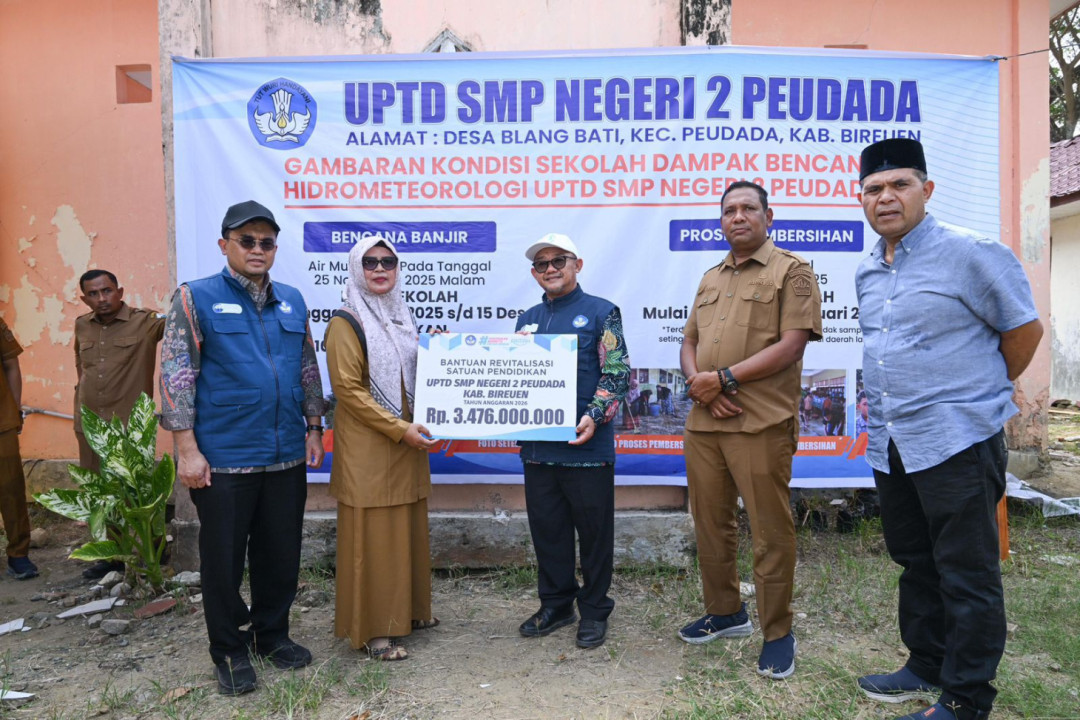 Mendikdasmen Mulai Revitalisasi 116 Sekolah Terdampak Bencana di Bireuen