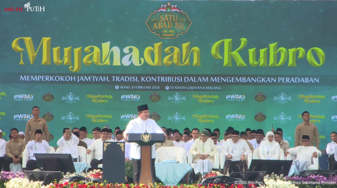 Presiden Prabowo di Puncak Satu Abad NU: Persatuan Pemimpin Kunci Kemakmuran Bangsa